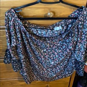 Ardene off the shoulder floral shirt